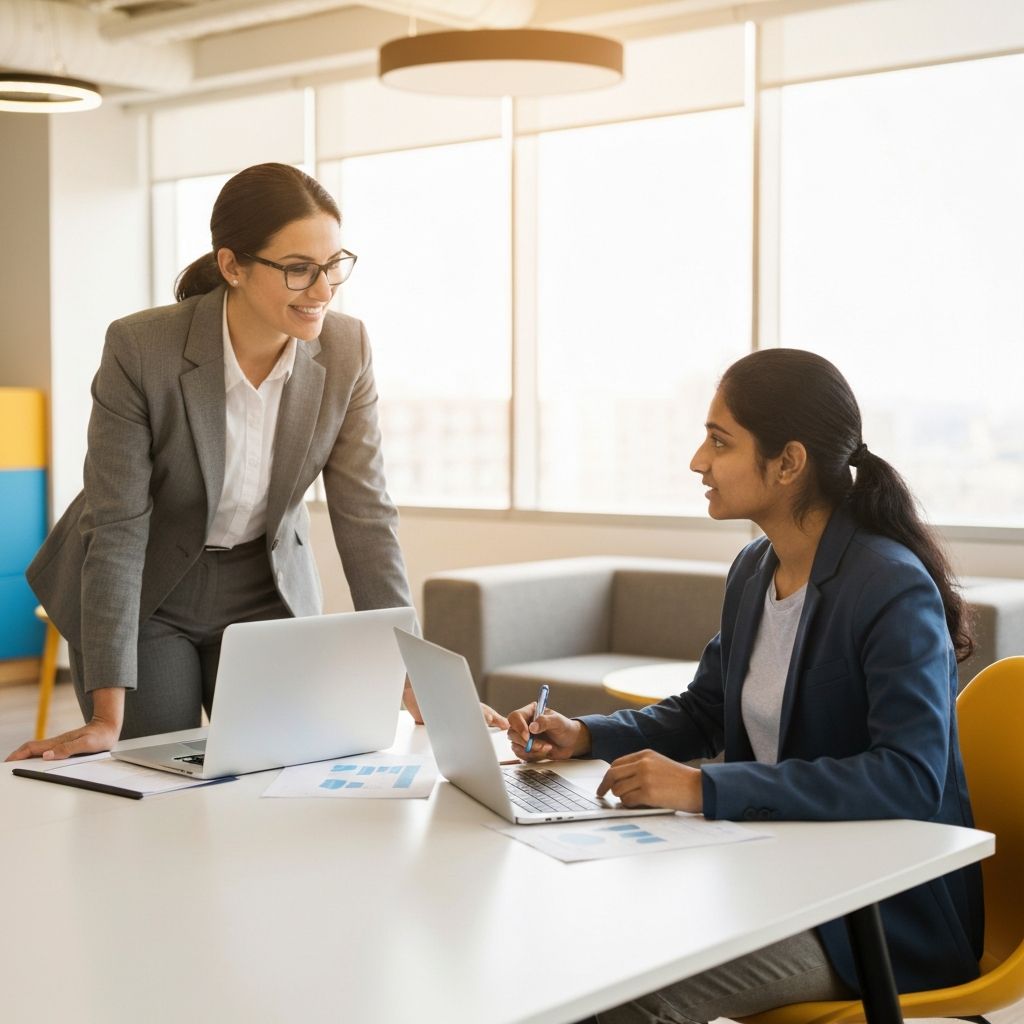 Ekspert prowadzi konsultację zawodową z profesjonalistą